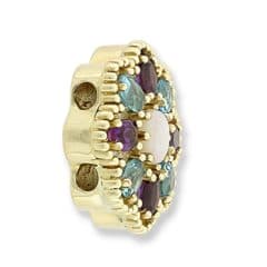 SL198 14kt Yellow Gold Opal and Amethyst and Swiss Blue Topaz angle