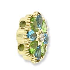 SL206 14kt Yellow Gold Diamond and Swiss Blue Topaz and Peridot angle