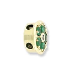 SL220 14kt Yellow Gold Diamond and Emerald angle