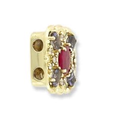 SL224 14kt Yellow Gold Ruby and Diamond and Iolite angle