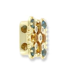 SL229 14kt Yellow Gold Diamond and Citrine and London Blue Topaz angle