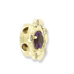 SL231 14kt Yellow Gold Amethyst and Diamond angle