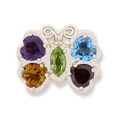 SL232 14kt Yellow Gold Peridot and Amethyst and Swiss Blue Topaz and Citrine and Garnet top