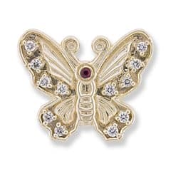SL233 14kt Yellow Gold Ruby and Diamond top
