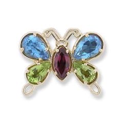 SL234 14kt Yellow Gold Rhodolite and Swiss Blue Topaz and Peridot top