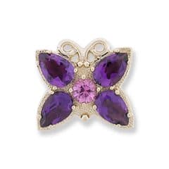 SL238 14kt Yellow Gold Pink Tourmaline and Amethyst top