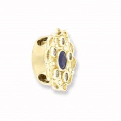 SL248 14kt Yellow Gold Blue Sapphire and Diamond angle