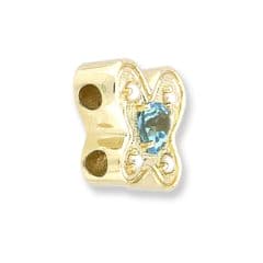 SL250 14kt Yellow Gold Swiss Blue Topaz and Pearl angle
