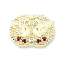 SL254 14kt Yellow Gold Diamond and Ruby top