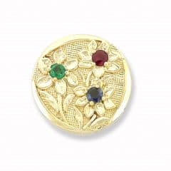 SL261 14kt Yellow Gold Emerald and Ruby and Blue Sapphire top