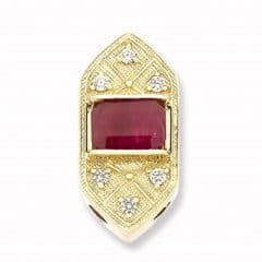 SL271 14kt Yellow Gold Ruby and Diamond top