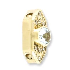 SL272 14kt Yellow Gold Aquamarine and Diamond angle