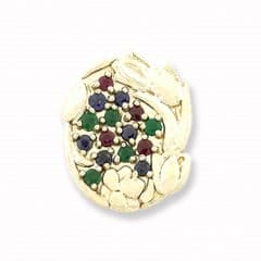 SL281 14kt Yellow Gold Ruby and Emerald and Blue Sapphire top
