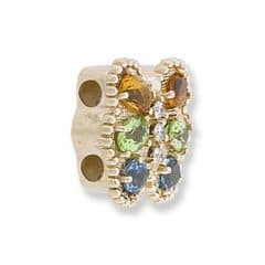 SL300 14kt Yellow Gold Diamond and Citrine and Peridot and Swiss Blue Topaz angle
