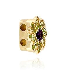 SL350 14kt Yellow Gold Amethyst and Peridot angle