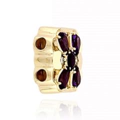 SL357 14kt Yellow Gold Amethyst and Amethyst and Diamond angle