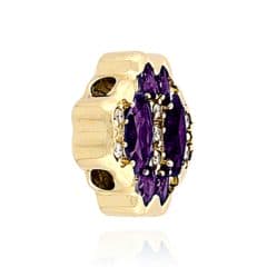 SL359 14kt Yellow Gold Diamond and Amethyst and Amethyst angle