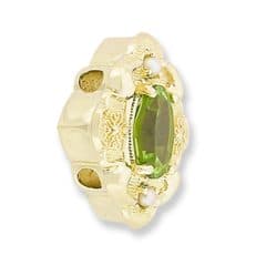 SL364 14kt Yellow Gold Peridot and Pearl angle