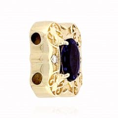 SL371 14kt Yellow Gold Iolite and Diamond angle