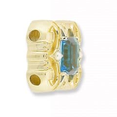 SL373 14kt Yellow Gold Swiss Blue Topaz and Pearl angle