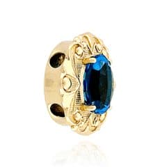 SL379 14kt Yellow Gold Swiss Blue Topaz angle