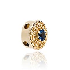 SL464 14kt Yellow Gold London Blue Topaz angle