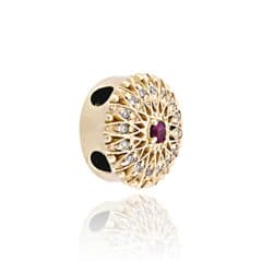 SL479 14kt Yellow Gold Ruby and Diamond angle