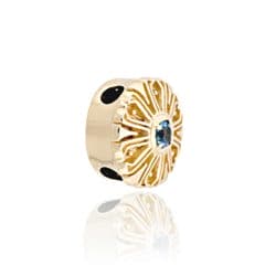 SL498 14kt Yellow Gold Swiss Blue Topaz angle