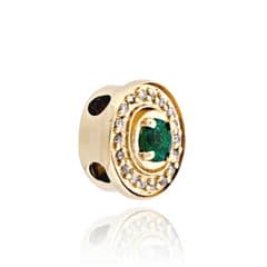 SL510 14kt Yellow Gold Emerald and Diamond angle