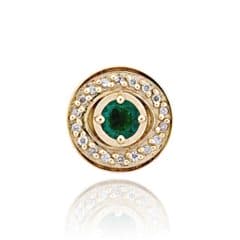 SL510 14kt Yellow Gold Emerald and Diamond top