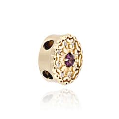 SL520 14kt Yellow Gold Amethyst and Diamond angle