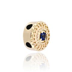 SL527 14kt Yellow Gold Blue Sapphire angle