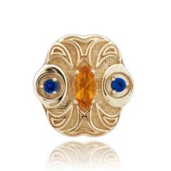 SL583C 14kt Yellow Gold Citrine and Blue Sapphire top