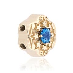 SL586 14kt Yellow Gold Swiss Blue Topaz angle