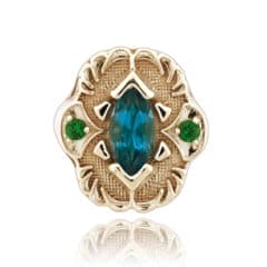 SL594 14kt Yellow Gold Swiss Blue Topaz and Emerald top