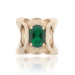 SL597 14kt Yellow Gold Emerald top