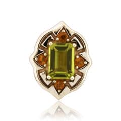 SL611 14kt Yellow Gold Peridot and Citrine top