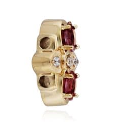 SL624 14kt Yellow Gold Diamond and Diamond and Pink Tourmaline angle