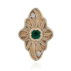 SL626 14kt Yellow Gold Emerald and Diamond top