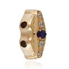 SL645 14kt Yellow Gold Amethyst and Diamond and Diamond angle