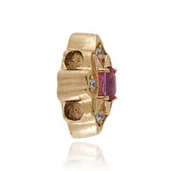 SL660 14kt Yellow Gold Pink Tourmaline and Diamond angle