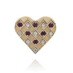 SL697 14kt Yellow Gold Diamond and Ruby top