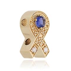 SL706 14kt Yellow Gold Iolite and Diamond angle